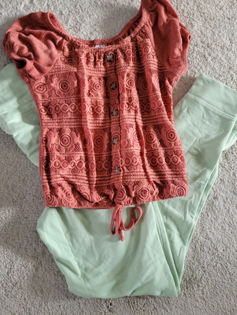Rust Crochet Top - Sweat Pants Bundle